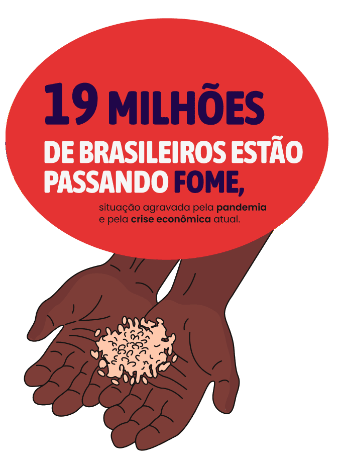 19 MILHÕES DE BRASILEIROS ESTÃO PASSANDO FOME, situação agravada pela pandemia e pela crise econômica atual.